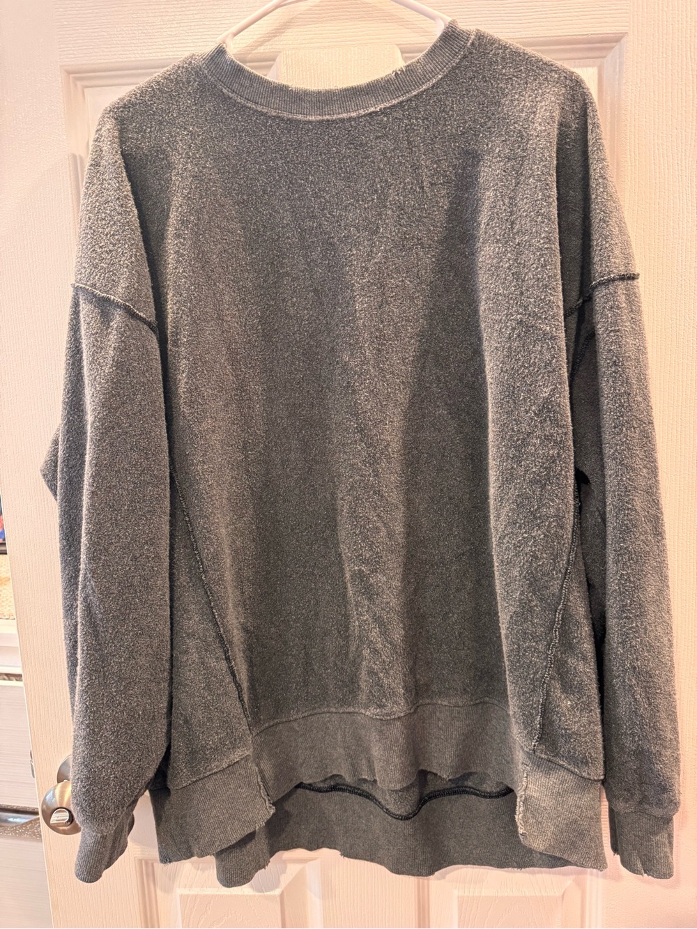 aerie Women’s Gray Terry Oversized Crewneck Sweatshirt